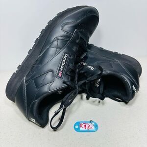 Reebok Classic Womens Sz 8,5 Running Shoes Triple Black Athletic Trainer Sneaker